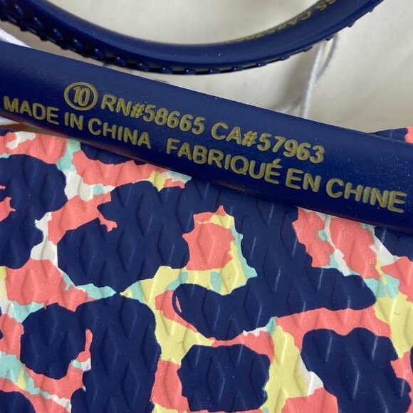 NEW Nordstrom Abound Leyo Flip Flops Leopard Print Pink Size 10 Sandals Blue - Picture 9 of 10